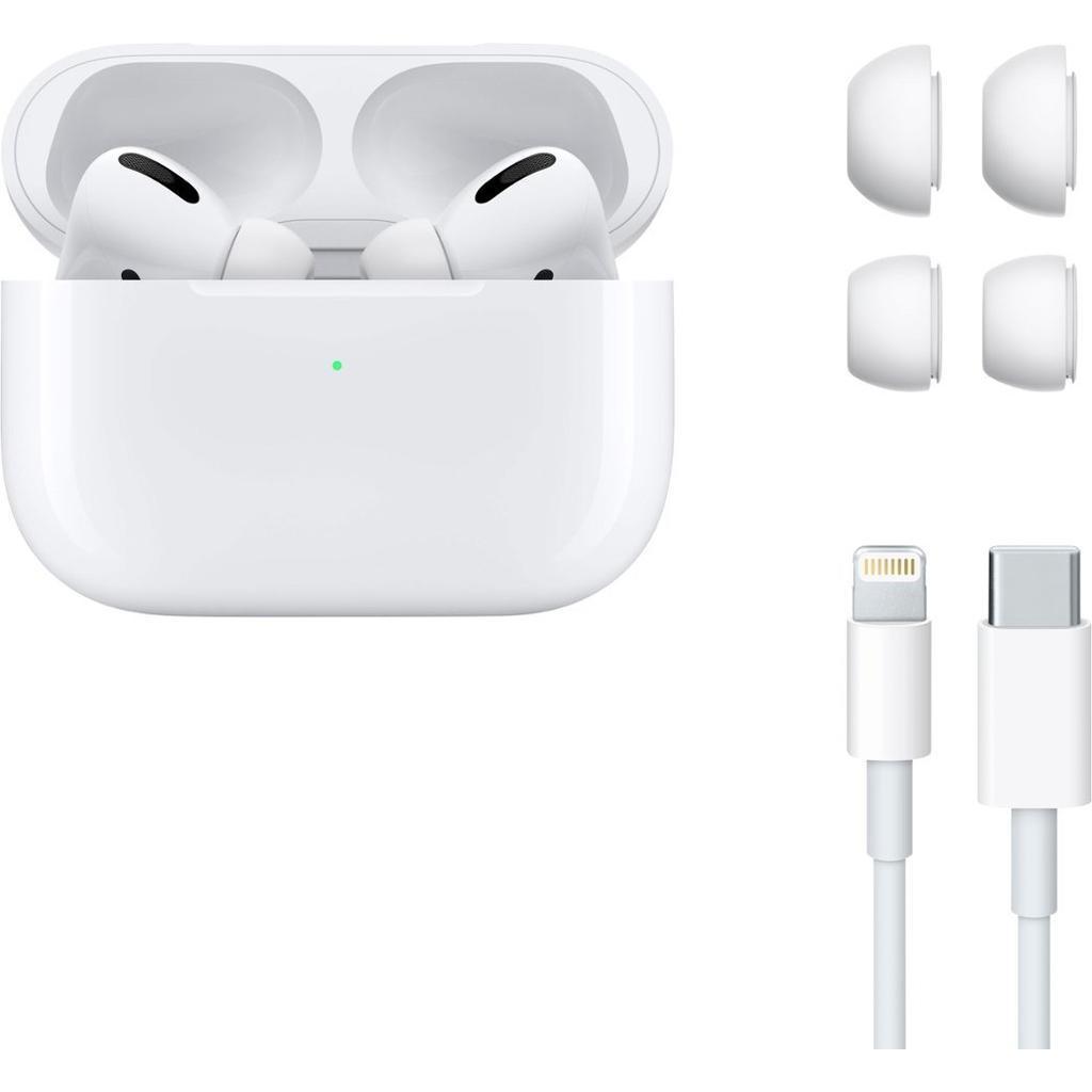 AirPods Pro 1 Set – Lieferumfang mit Ohrstöpseln und Ladekabel