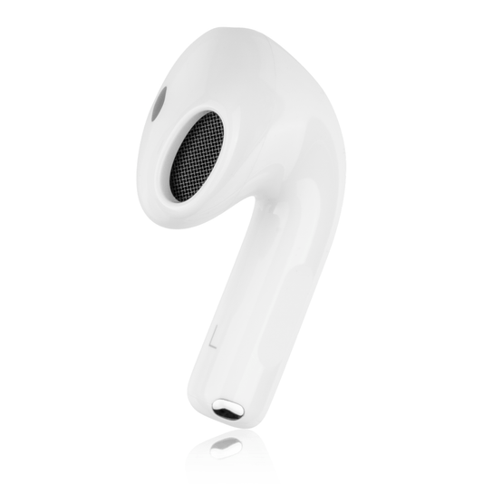 AirPods 4 links – Detailansicht des neuen Designs