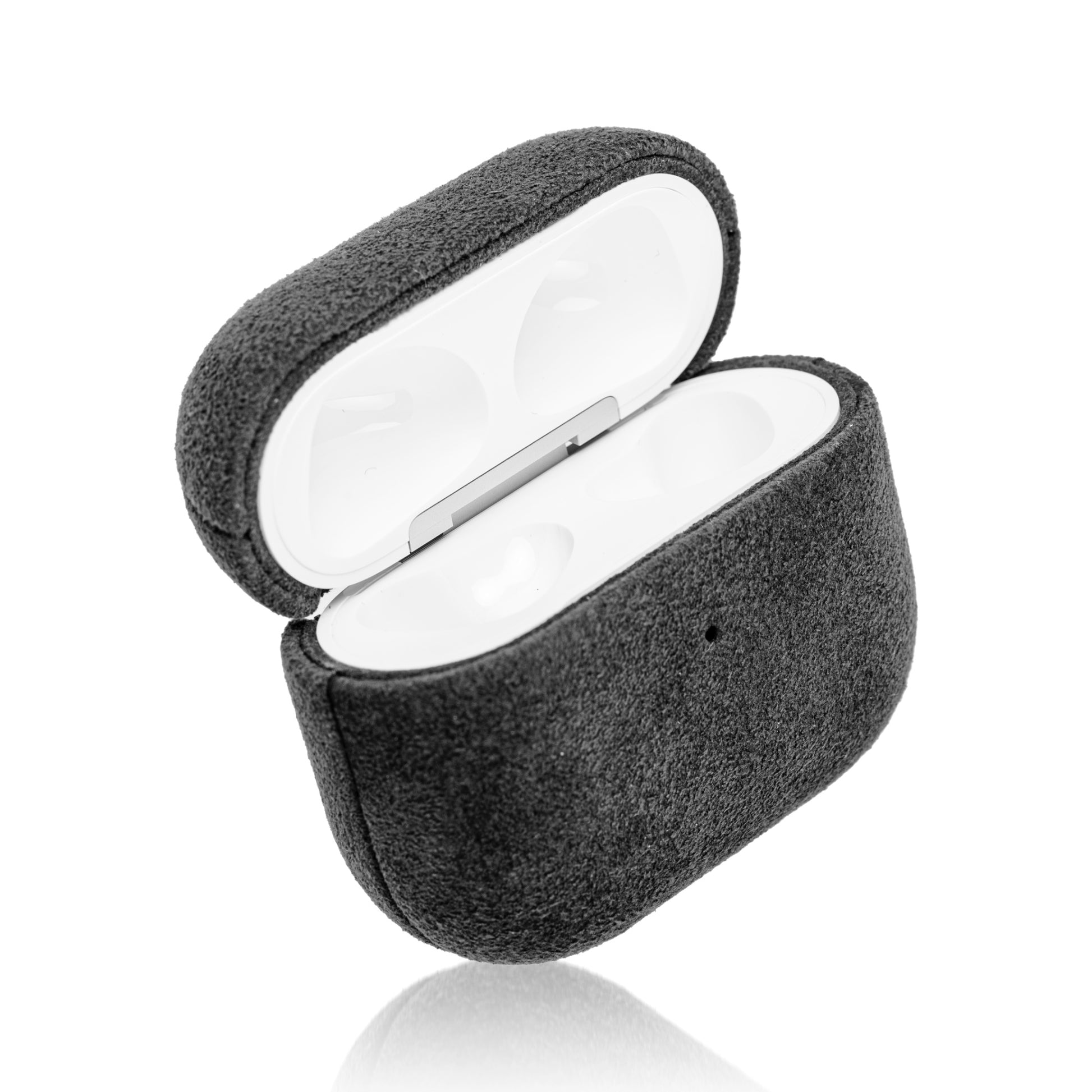 AirPods 3rd generation Alcantara case in grey side view